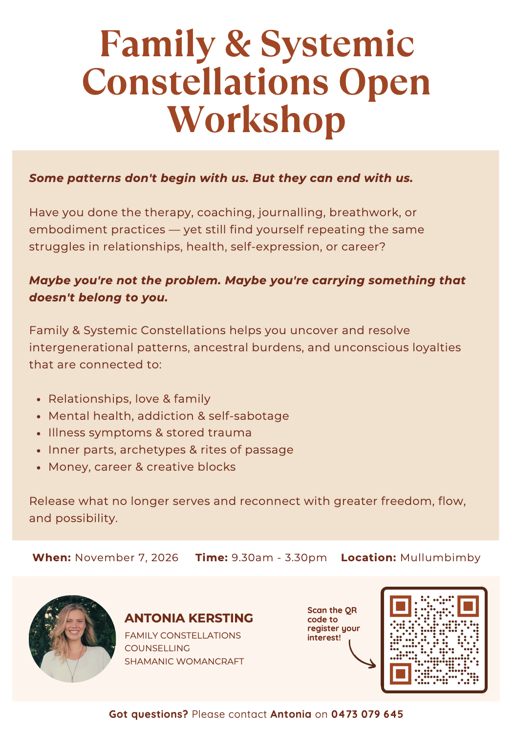 Family & Systemic Constellations Open Workshop
